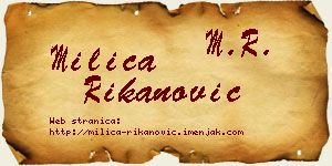 Milica Rikanović vizit kartica